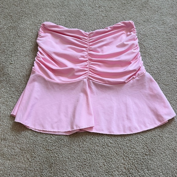 Amazon Pink Ruched Mini Skirt - Picture 2 of 3